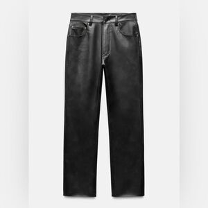 NWT ZW COLLECTION FAUX LEATHER HIGH-WAISTED BOOTCUT CROPPED PANTS SIZE 2